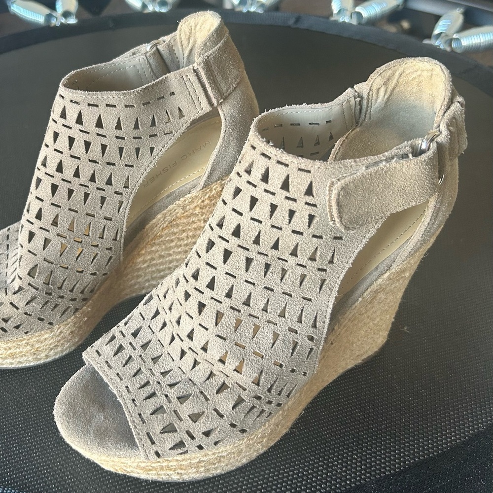 Marc Fisher Cutout Suede Wedge Sandals